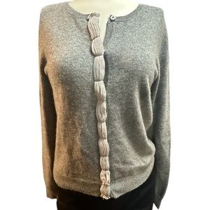 J.Crew Sweater Cardigan Gray with design Size Small (15% cashmere)